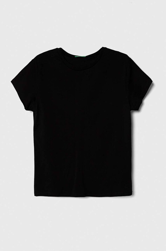 United Colors of Benetton tricou de bumbac pentru copii uni negru 3I1XC109V.G.NOS