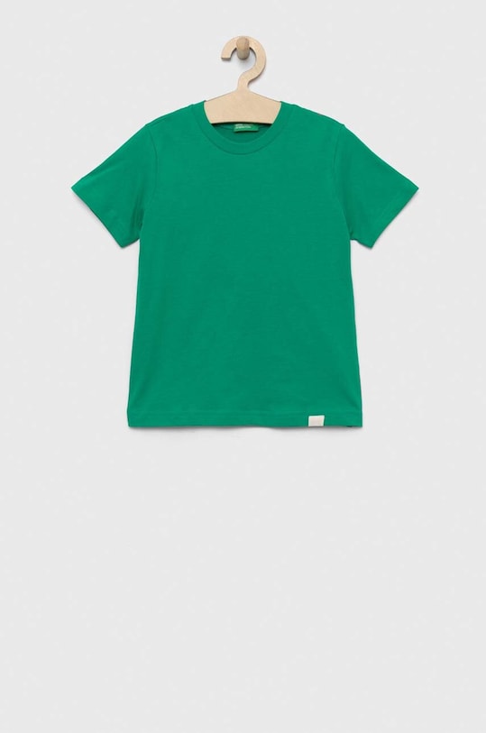 United Colors of Benetton tricou de bumbac pentru copii uni verde 3I1XC109W.G.NOS