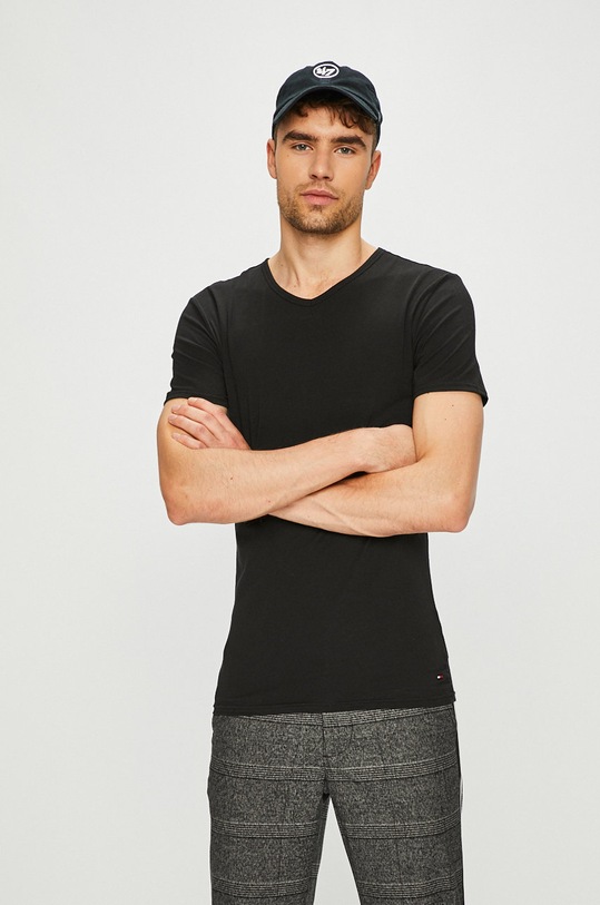 Tommy Hilfiger - Pánske tričko (3-pak) 3-pak čierna 2S87903767