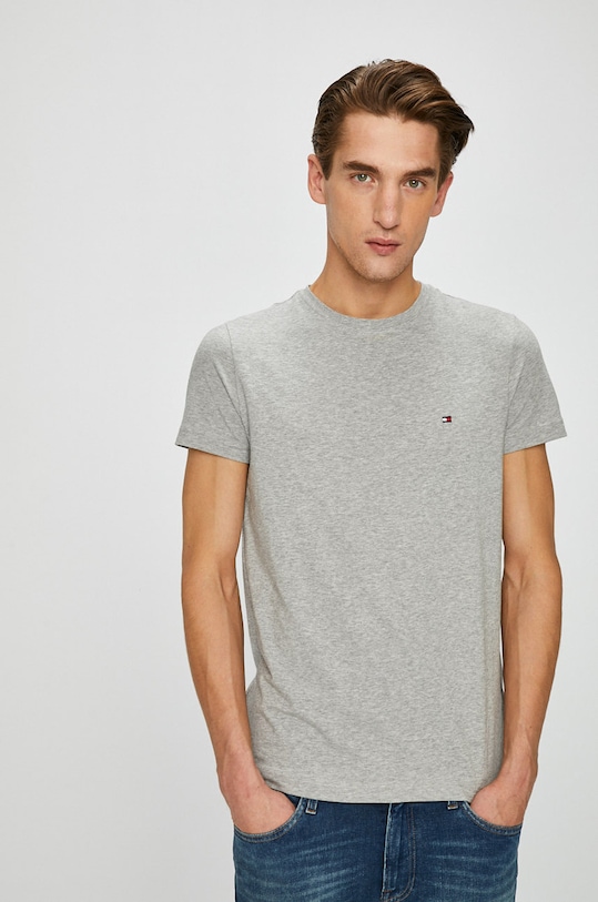 Tommy Hilfiger - Pánske tričko jednofarebný sivá 867896625