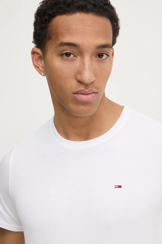 Бавовняна футболка Tommy Jeans білий DM0DM04411