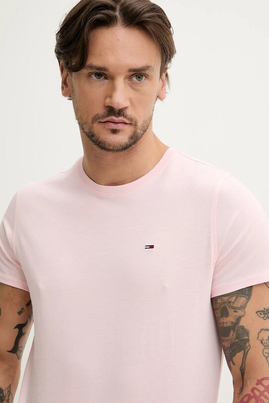 Îmbrăcăminte Tommy Jeans tricou din bumbac DM0DM04411 roz