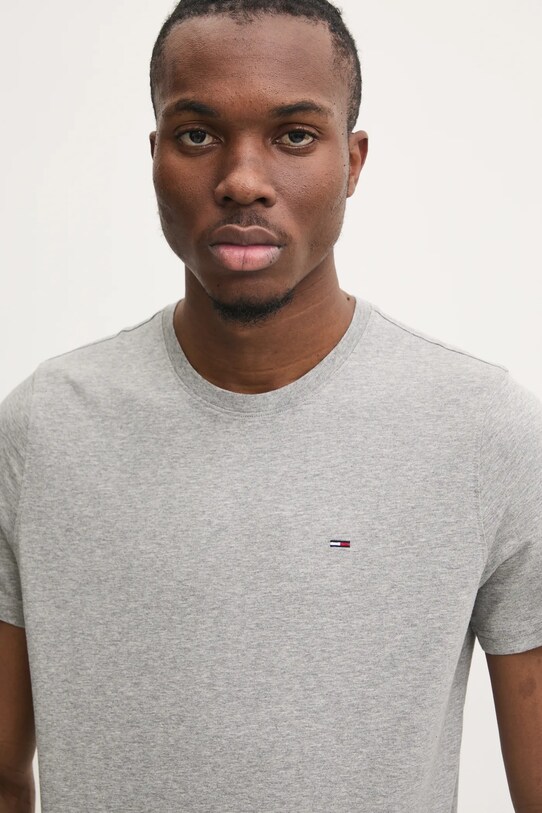Tommy Jeans t-shirt bawełniany szary DM0DM04411