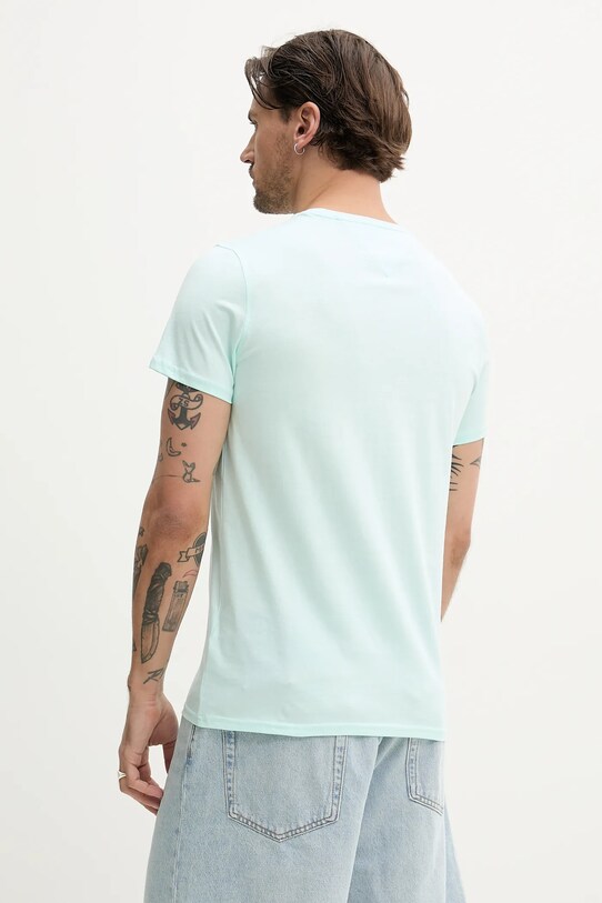Хлопковая футболка Tommy Jeans DM0DM04411 бирюзовый AA00