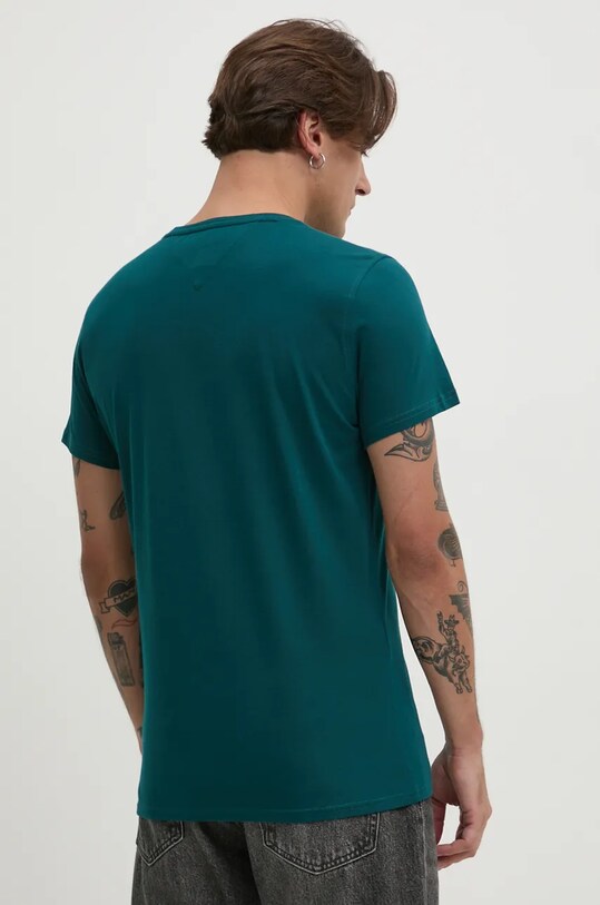 Îmbrăcăminte Tommy Jeans tricou din bumbac DM0DM04411 turcoaz