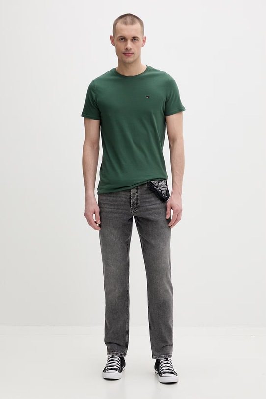 Tommy Jeans t-shirt męski bawełniany DM0DM04411 zielony AA00