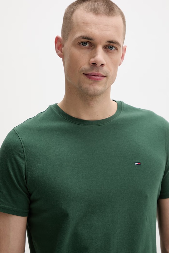 Tommy Jeans t-shirt męski bawełniany zielony DM0DM04411