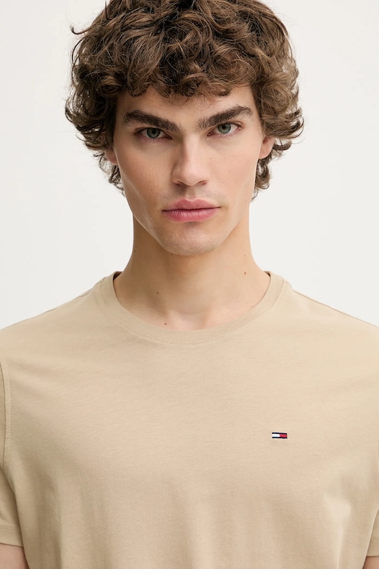 Oblečení Bavlněné tričko Tommy Jeans DM0DM04411 béžová