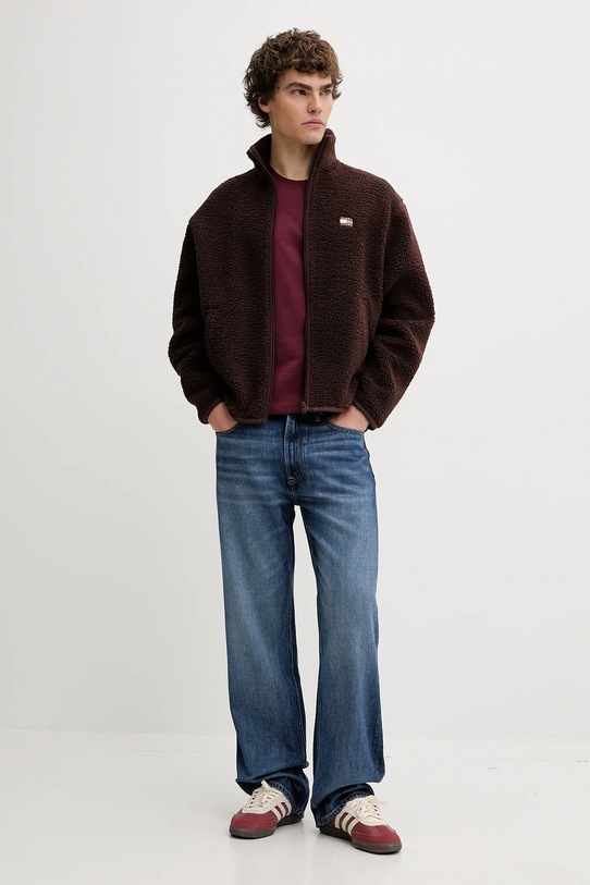 Βαμβακερό μπλουζάκι Tommy Jeans DM0DM04411 μπορντό AA00