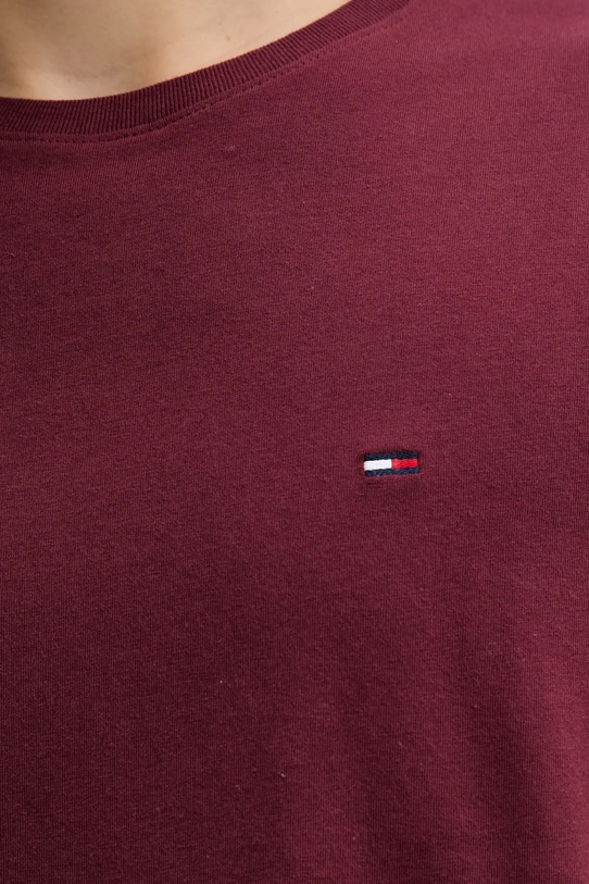 Βαμβακερό μπλουζάκι Tommy Jeans DM0DM04411 μπορντό