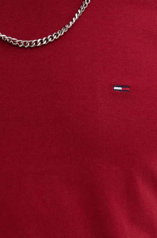 Tommy Jeans tricou din bumbac DM0DM04411 burgundia