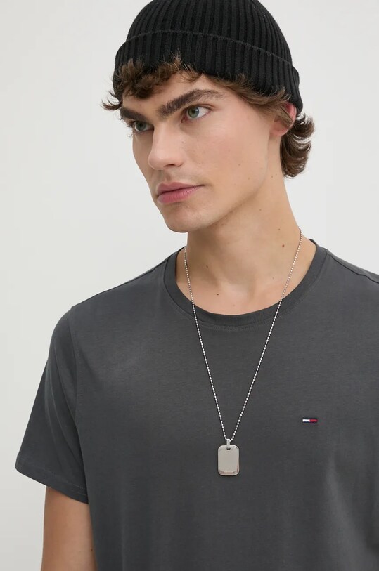 Хлопковая футболка Tommy Jeans серый DM0DM04411