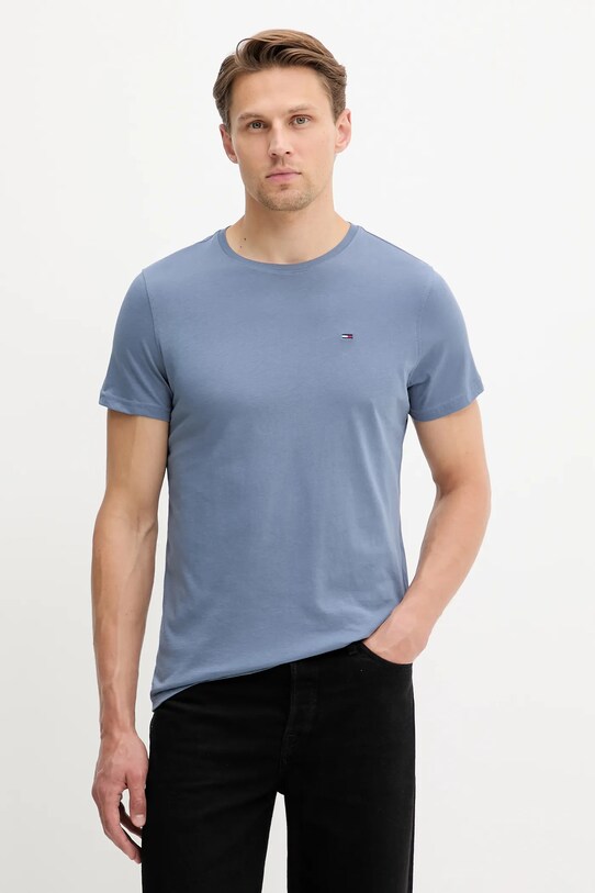 Tommy Jeans t-shirt bawełniany bawełna niebieski DM0DM04411