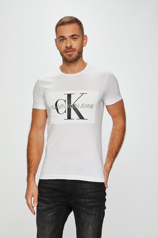 Calvin Klein Jeans - Pánske tričko potlač biela J30J307842