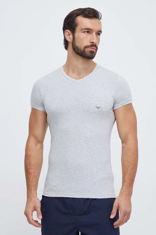 Emporio Armani - Pánske tričko slim sivá 110810.CC729