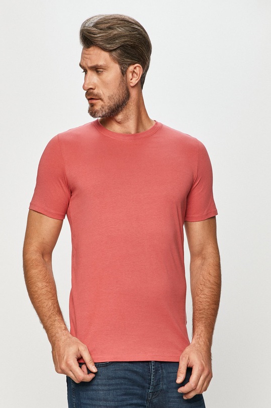 Jack & Jones - T-shirt bawełna różowy 12156101