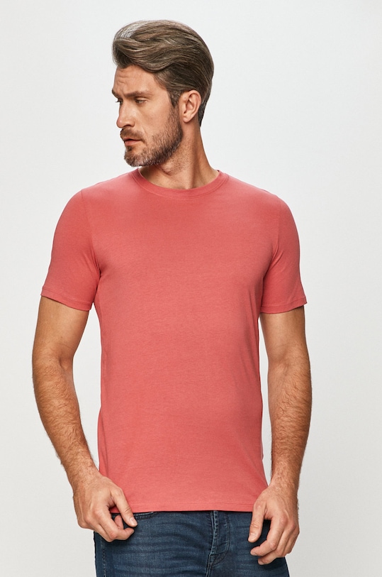 Jack & Jones - T-shirt bawełna różowy 12156101