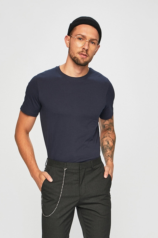 Jack & Jones - T-shirt bawełna granatowy 12156101