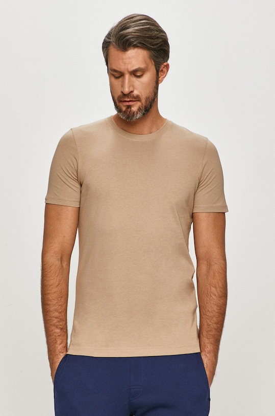 Jack & Jones - Tričko jednofarebný béžová 12156101