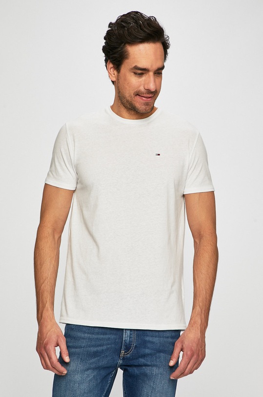 Tommy Jeans - Tricou regular alb DM0DM04413