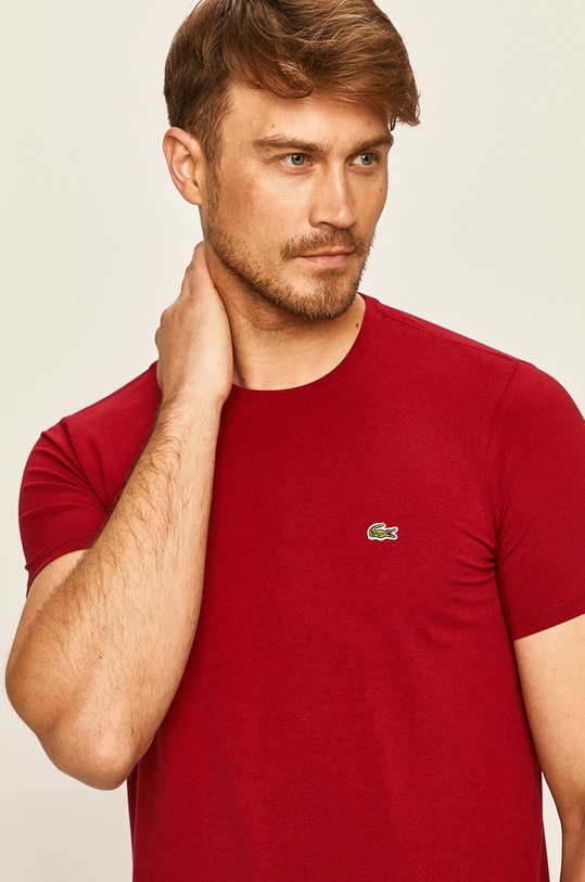 Tričko Lacoste hladký burgundské TH0998