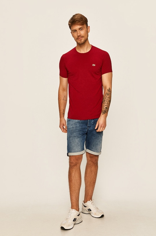 Tričko Lacoste TH0998 burgundské ZW22