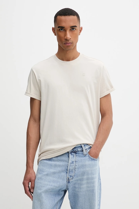 G-Star Raw t-shirt bawełniany beżowy D16396.B353