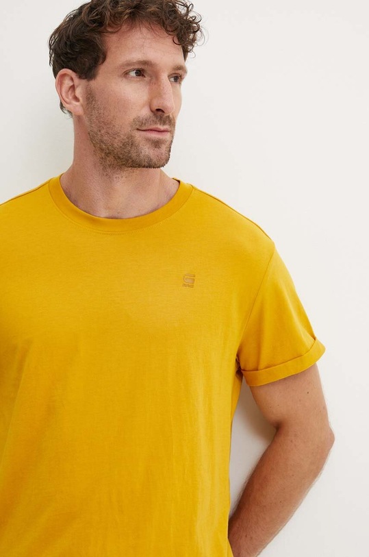 G-Star t-shirt bawełniany żółty D16396.B353