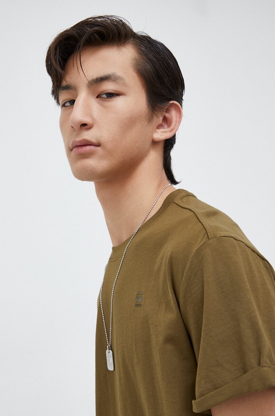 G-Star t-shirt bawełniany zielony D16396.B353