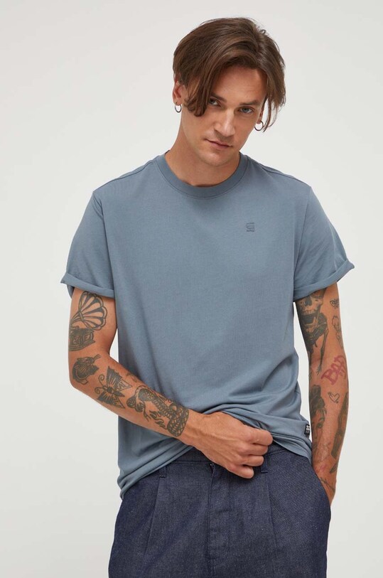 G-Star tricou din bumbac uni gri D16396.B353