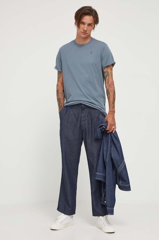 G-Star t-shirt bawełniany Lash D16396.B353 szary AA00