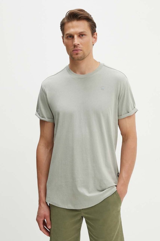 Bavlnené tričko G-Star jednofarebný sivá D16396.B353