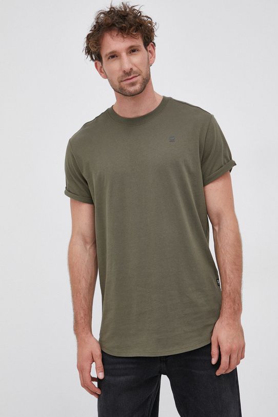 Pamučna majica G-Star Raw bez uzorka zelena D16396.B353