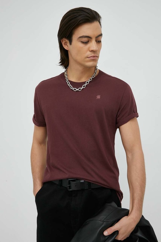 G-Star pamut póló pamut burgundia D16396.B353