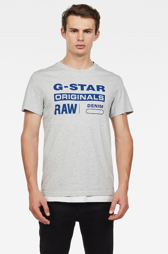 G-Star - Majica print siva D14143.336.A302