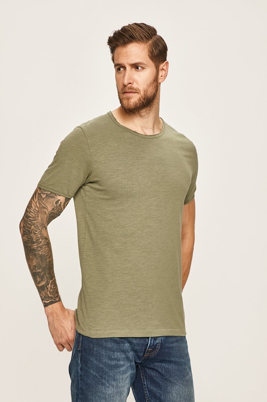 Selected Homme - T-shirt bawełna zielony 16071775