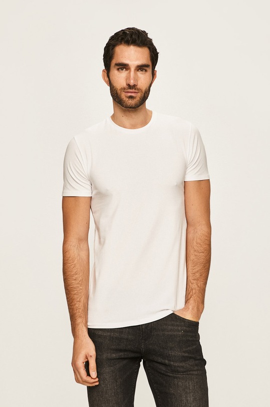 Selected Homme - T-shirt z elastanem biały 16073457