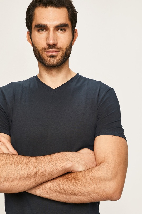 Selected Homme - Tricou uni bleumarin 16073458