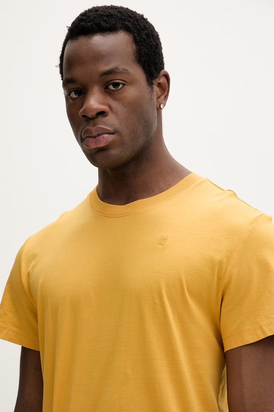 Bombažna kratka majica G-Star Raw rumena D16411.336
