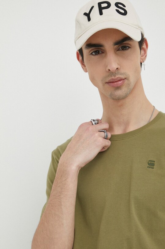 Bavlněné tričko G-Star Raw hladký zelená D16411.336