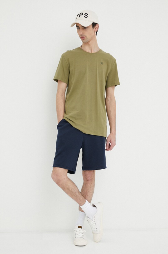 Βαμβακερό μπλουζάκι G-Star D16411.336 πράσινο AA00