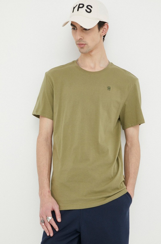 Βαμβακερό μπλουζάκι G-Star πράσινο D16411.336