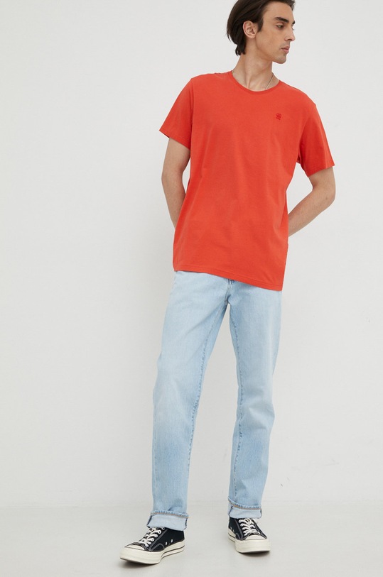 Bavlněné tričko G-Star D16411.336 oranžová AA00