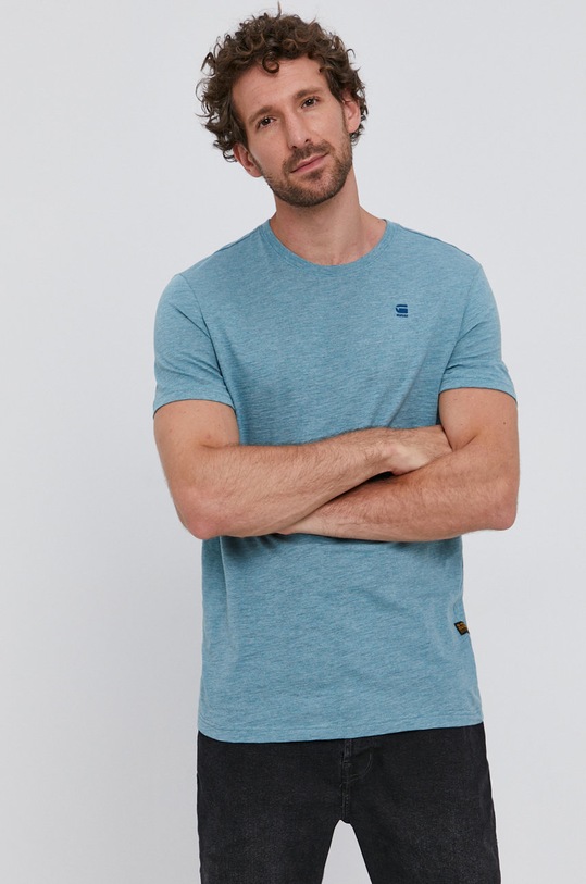 Bavlněné tričko G-Star hladký zelená D16411.336