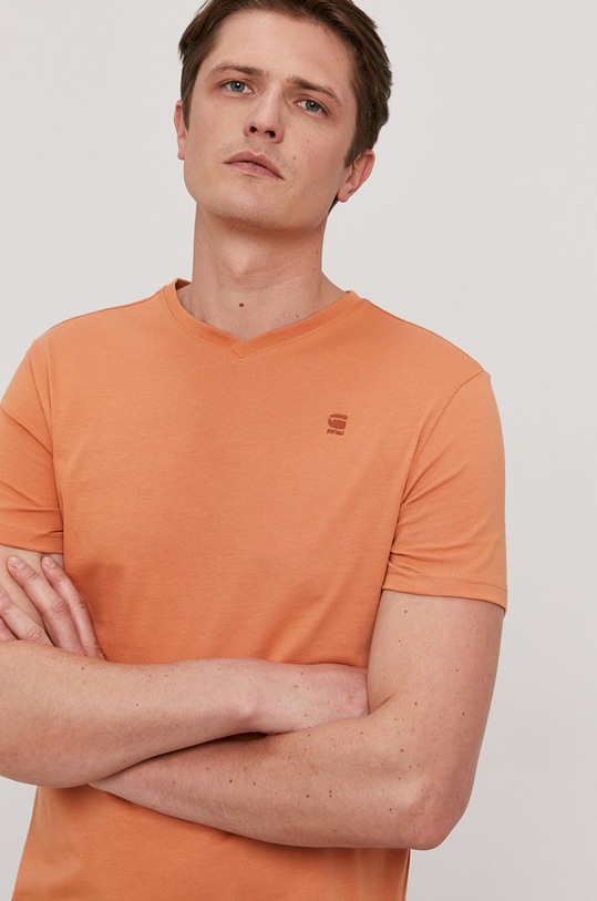 G-Star - Tričko jednofarebný oranžová D16412.336