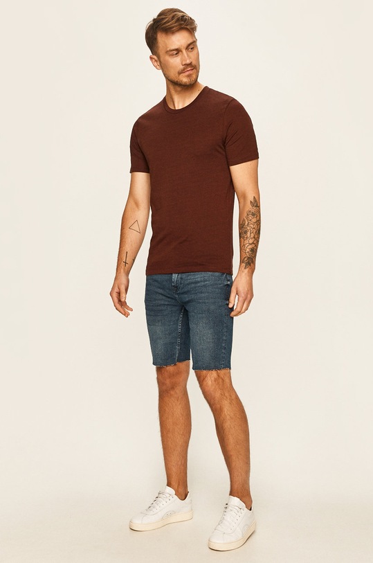 Selected Homme - T-shirt 16057143 bordowy AA00