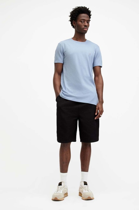 AllSaints tricou TONIC SS CREW albastru MD109E