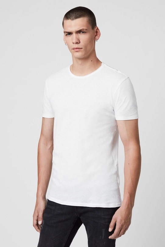 AllSaints - Tricou Figure Crew alb MD008G