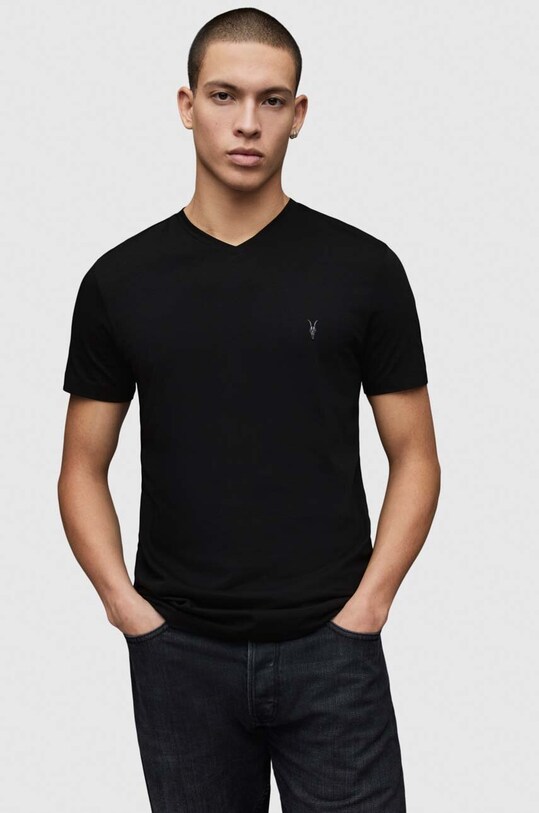 AllSaints - Tricou Tonic V-neck uni negru MD001M