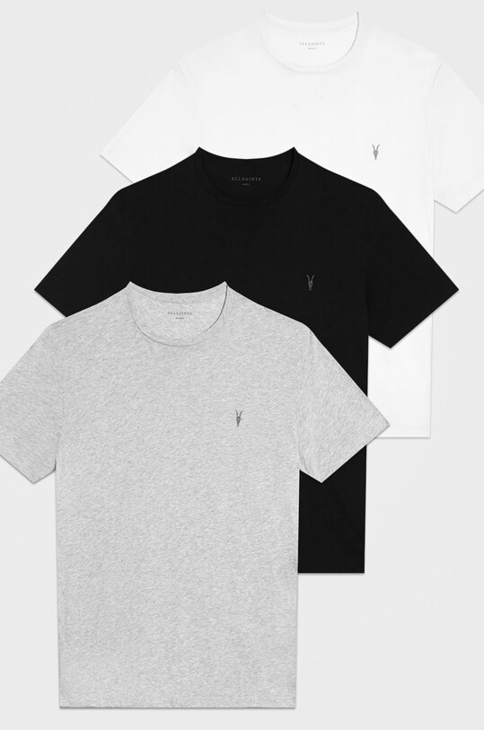 AllSaints - Tricou Tonic SS Crew (3-pack) multicolor MD082J